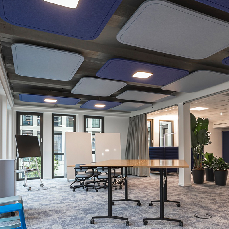 Thiết kế hiện đại Bảng điều khiển âm thanh Vách ngăn Tấm sợi Polyester hấp thụ âm thanh và thân thiện với môi trường để sử dụng trong phòng tập thể dục Thiết kế hiện đại Bảng điều khiển âm thanh Vách ngăn Tấm sợi Polyester hấp thụ âm thanh và thân thiện với môi trường để sử dụng trong phòng tập thể dục