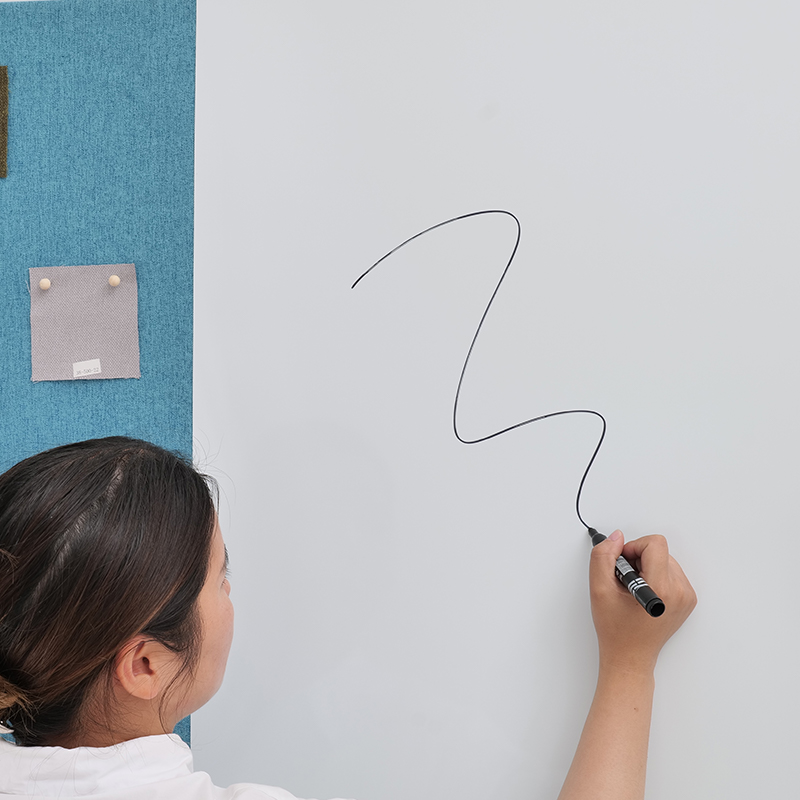 Bảng âm thanh viết màu trắng cho phòng họp văn phòng Vải được bọc bằng kính cường lực từ tính Giảm tiếng ồn bằng văn bản