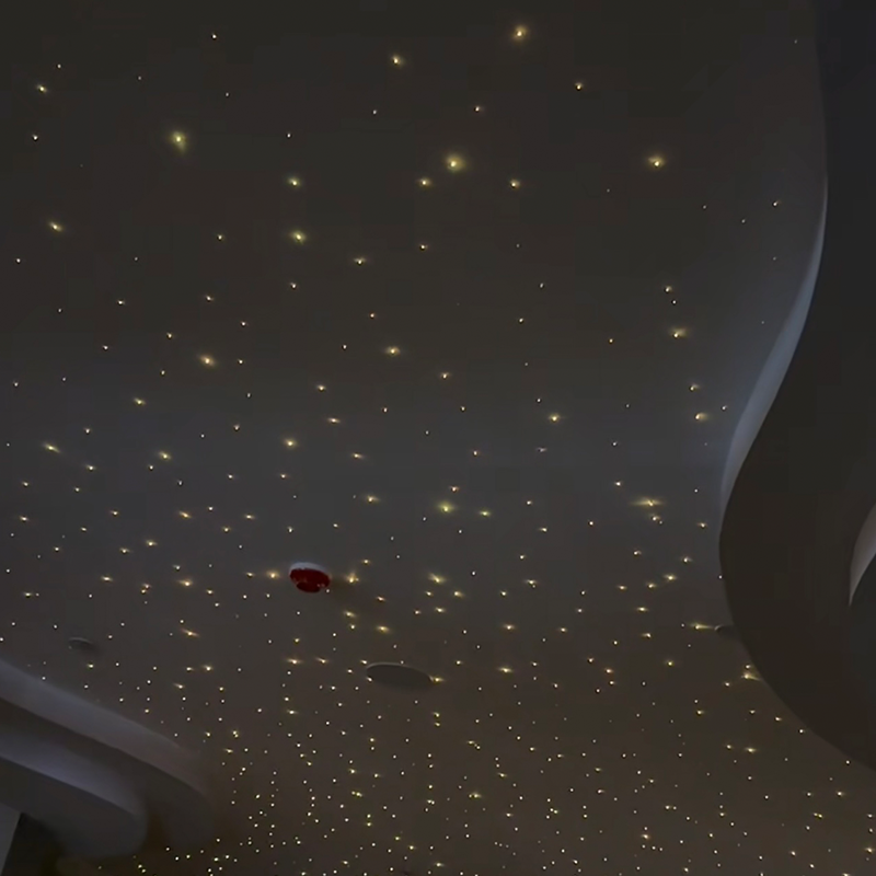 Tấm trần sợi quang RGB Light Star phong cách hiện đại Thạch cao 7 màu cho phòng khách